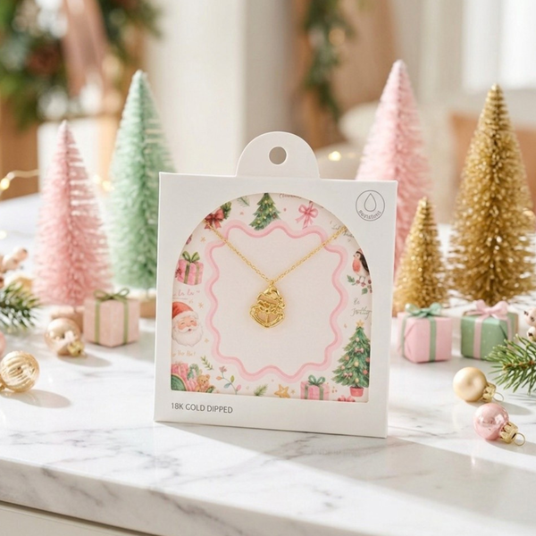 Journee - 18K Gold Dipped Grinch Santa Pendant Necklace