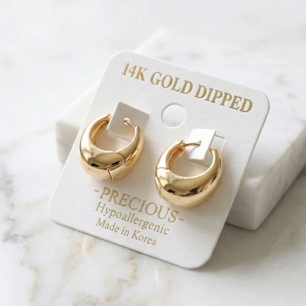 Moira - 14K Gold Dipped Chunky Hoop Earrings