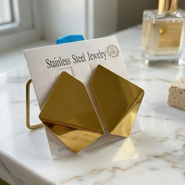 Fable - 18K Gold Dipped Stainless Steel Bold Geometric Earrings