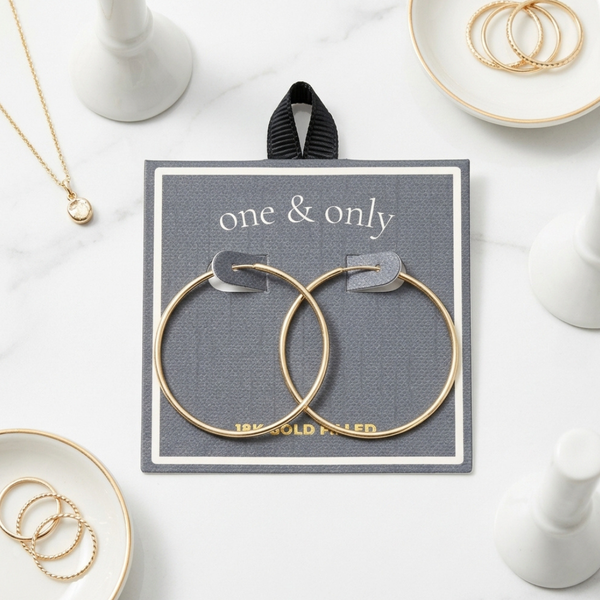 Fable - 18K Gold Filled Classic Thin Hoop Earrings