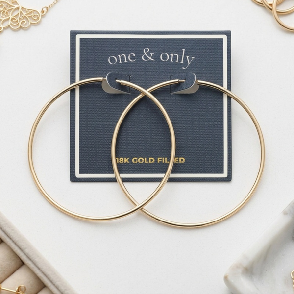 Oakley - 18K Gold Filled Classic Thin Hoop Earrings