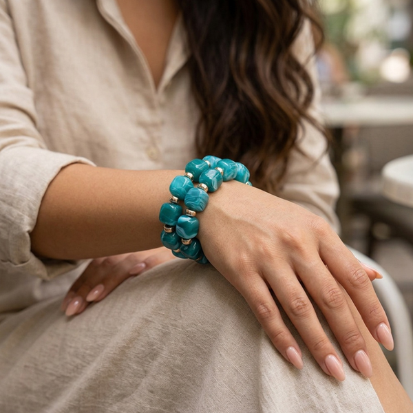 Alessandra - Chunky Beaded Stretchable Bracelets
