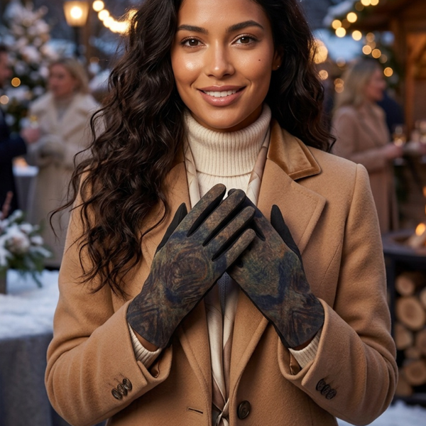 Brea - Abstract Pattern Print Smart Touch Gloves