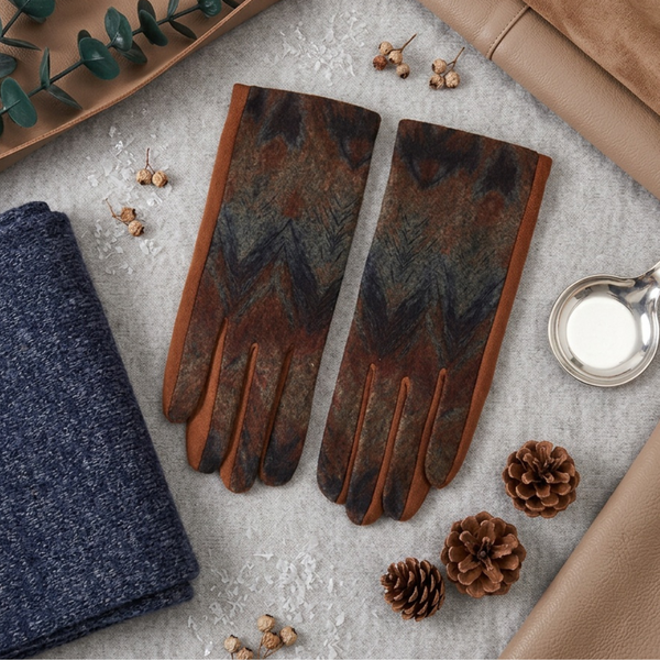 Brea - Abstract Pattern Print Smart Touch Gloves