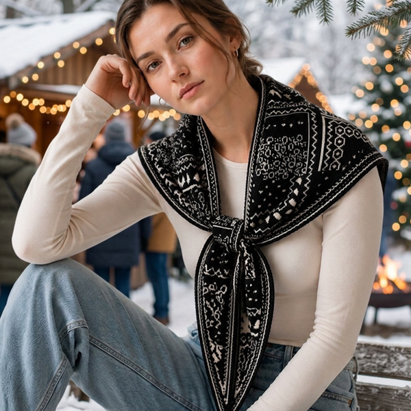 Arabella - Knitted Triangle Scarf