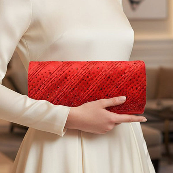 Matilda - Bling Studed Pleated Clutch Bag