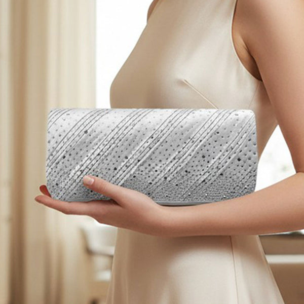 Matilda - Bling Studed Pleated Clutch Bag