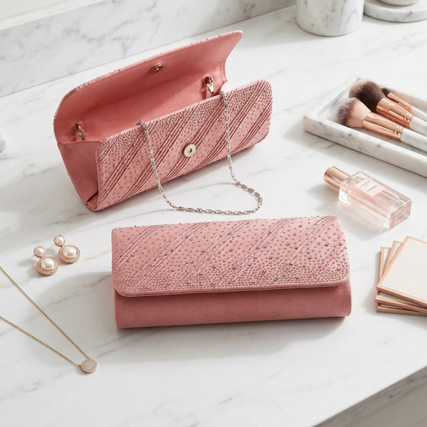Matilda - Bling Studed Pleated Clutch Bag
