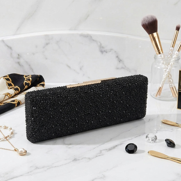 Brea -Studded Baguette Clutch Bag