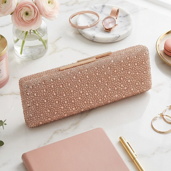 Brea -Studded Baguette Clutch Bag
