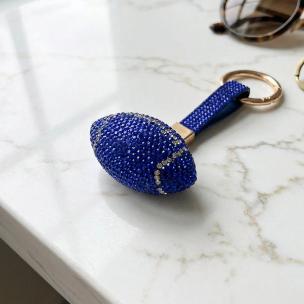 Trinity - Bling Studded Football Charm Bag / Keychain