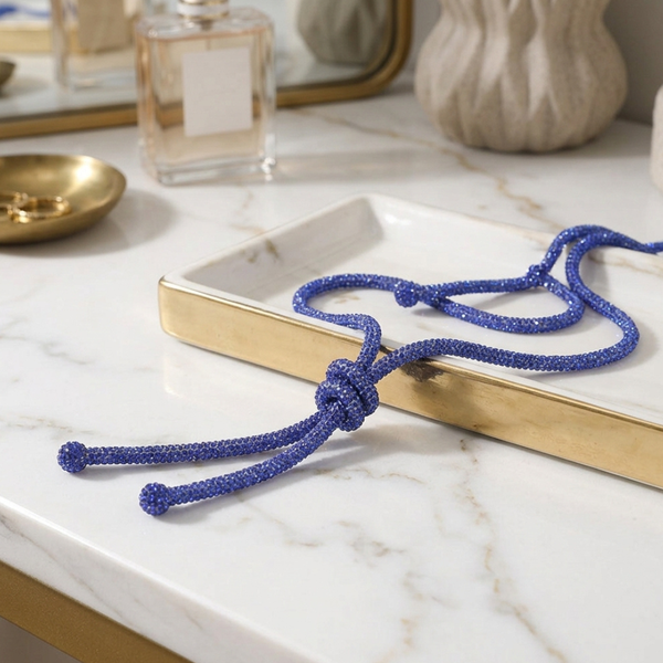 Theodora - Bling Studded Knot Pendant Necklace