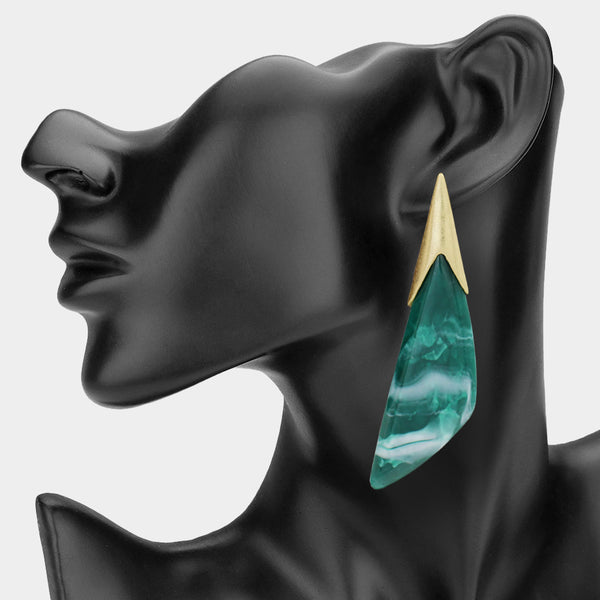Aubrielle - Bold Resin Angle Drop Statement Earrings