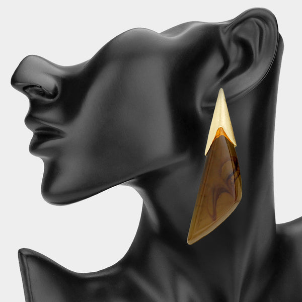 Aubrielle - Bold Resin Angle Drop Statement Earrings
