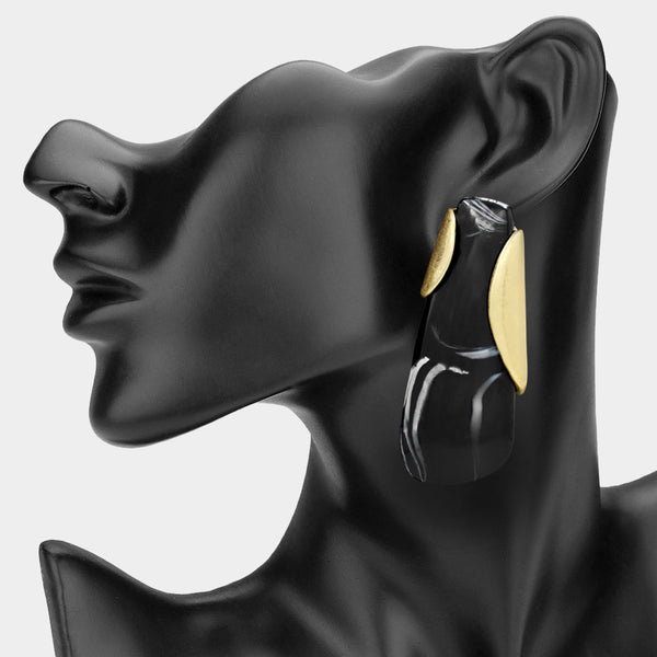 Eden - Bold Sculptural Resin Drop Statement Earrings