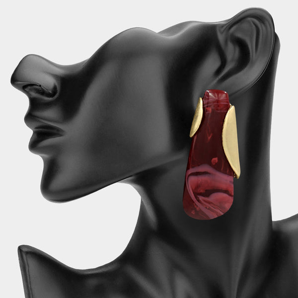 Eden - Bold Sculptural Resin Drop Statement Earrings
