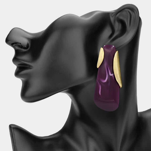 Eden - Bold Sculptural Resin Drop Statement Earrings
