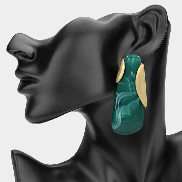 Eden - Bold Sculptural Resin Drop Statement Earrings