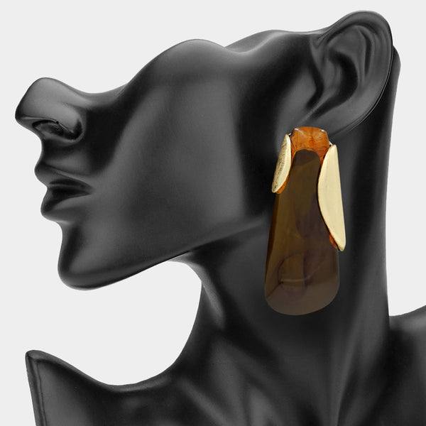 Eden - Bold Sculptural Resin Drop Statement Earrings