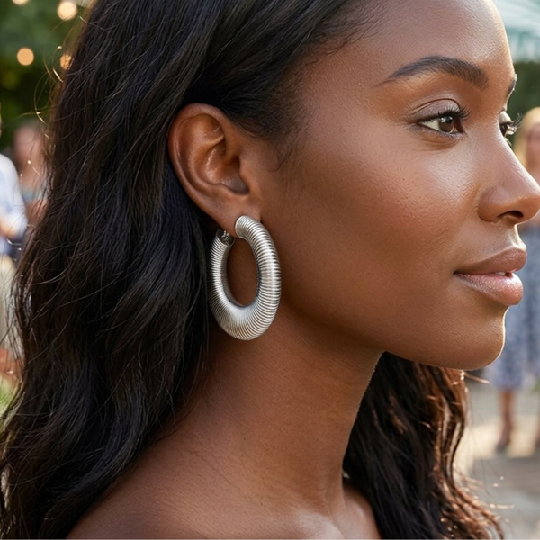 Sienna - Spiral Spring Hoop Earrings