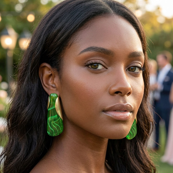 Eden - Bold Sculptural Resin Drop Statement Earrings
