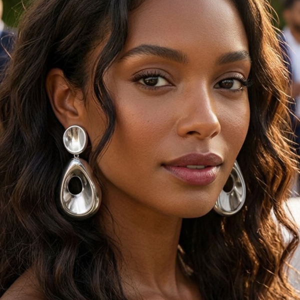 Zya - Bold Sculptural Teardrop Drop Statement Earrings