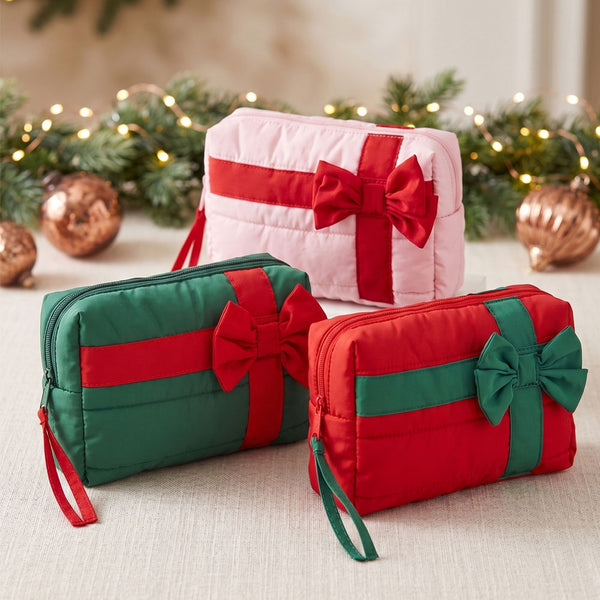 Tania - Christmas Gift Bow Quilted Pouch Bag