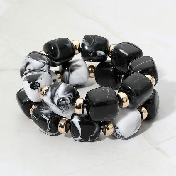 Alessandra - Chunky Beaded Stretchable Bracelets
