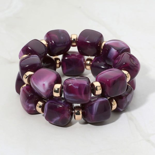 Alessandra - Chunky Beaded Stretchable Bracelets