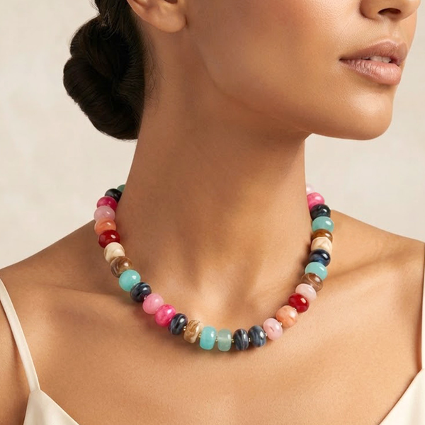Haven - Colorful Rondelle Beaded Necklace