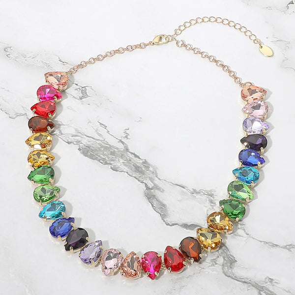 Celine - Colorful Teardrop Gemstone Necklace