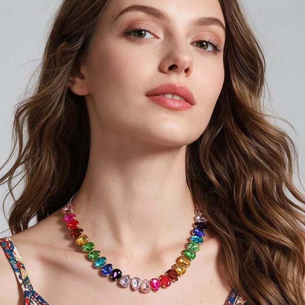 Celine - Colorful Teardrop Gemstone Necklace