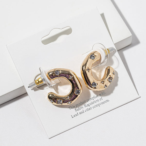 Solange - Pave Sculptural Hoop Earrings
