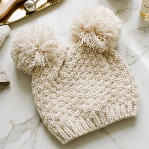 Kilah - Double Pom Pom Knit Winter Beanie Hat