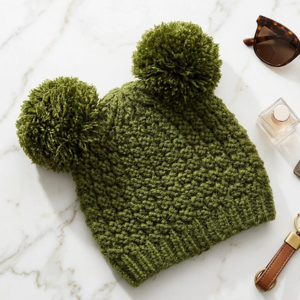 Kilah - Double Pom Pom Knit Winter Beanie Hat