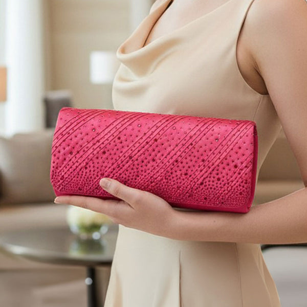 Matilda - Bling Studed Pleated Clutch Bag