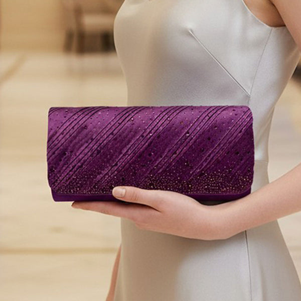 Matilda - Bling Studed Pleated Clutch Bag