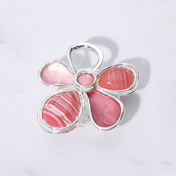 Mavis - Enamel Stone Flower Magnetic Brooch