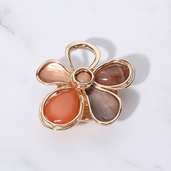 Mavis - Enamel Stone Flower Magnetic Brooch