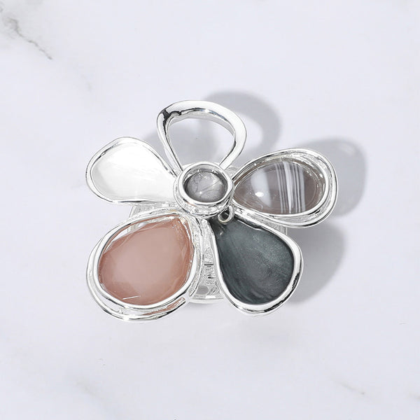 Mavis - Enamel Stone Flower Magnetic Brooch