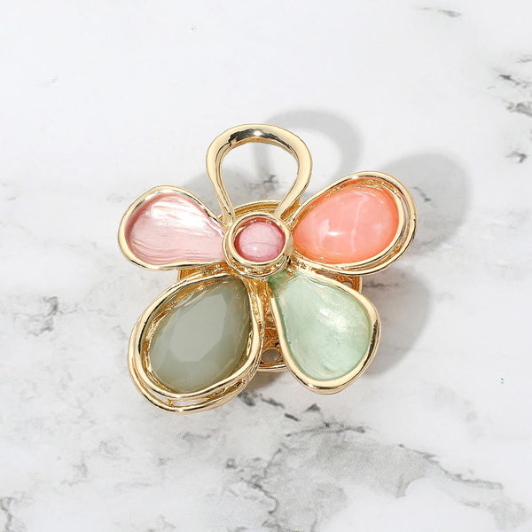 Mavis - Enamel Stone Flower Magnetic Brooch