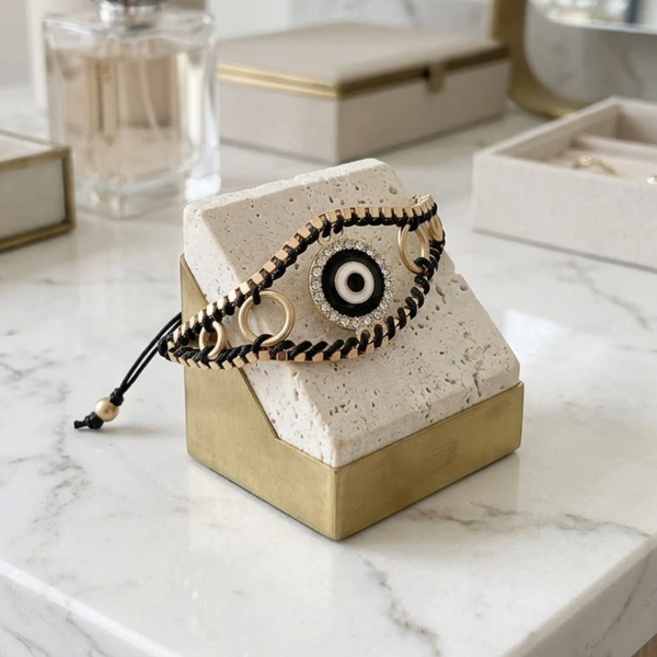 Gracie - Evil Eye Adjustable Pull Tie Bracelet