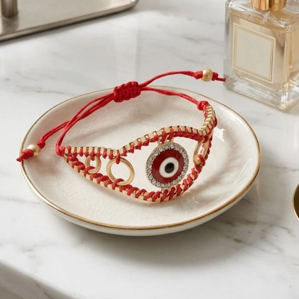 Gracie - Evil Eye Adjustable Pull Tie Bracelet