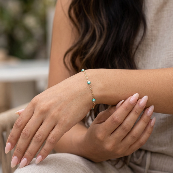 Seine - Evil Eye Bead Station Bracelet