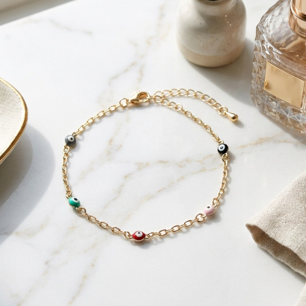 Seine - Evil Eye Bead Station Bracelet