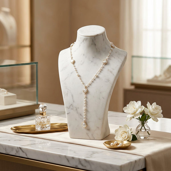Hart - Pearl Station Y-Shaped Necklace