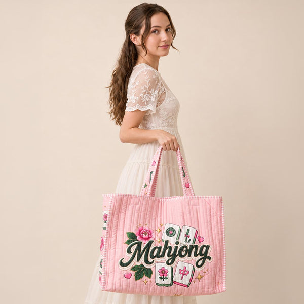 Betty - Oversized Floral Mahjong Shopper Tote Bag