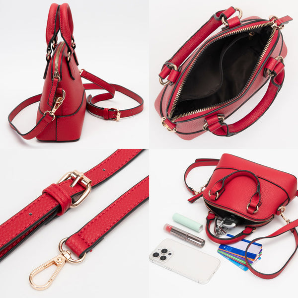 Rebel - Faux Leather Mini Top Handle Satchel Handbag