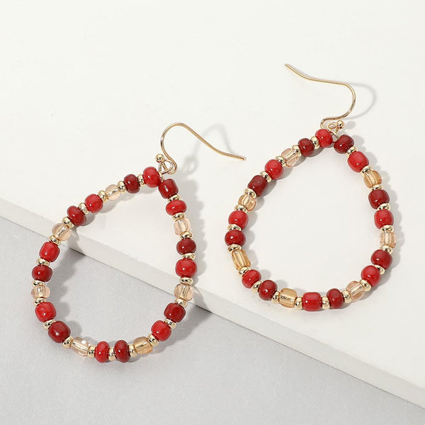 Josie - Faceted Beaded Teardrop Earrings