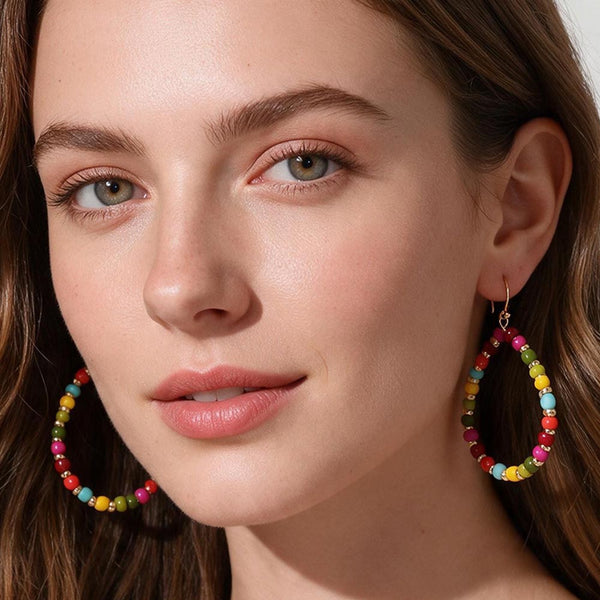 Josie - Faceted Beaded Teardrop Earrings
